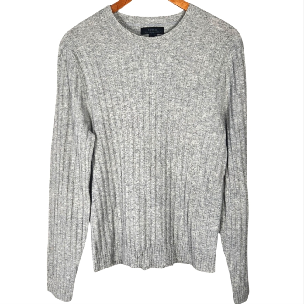 Express Wool Cashmere Blend Pullover Sweater Gray Size Medium SOFT
